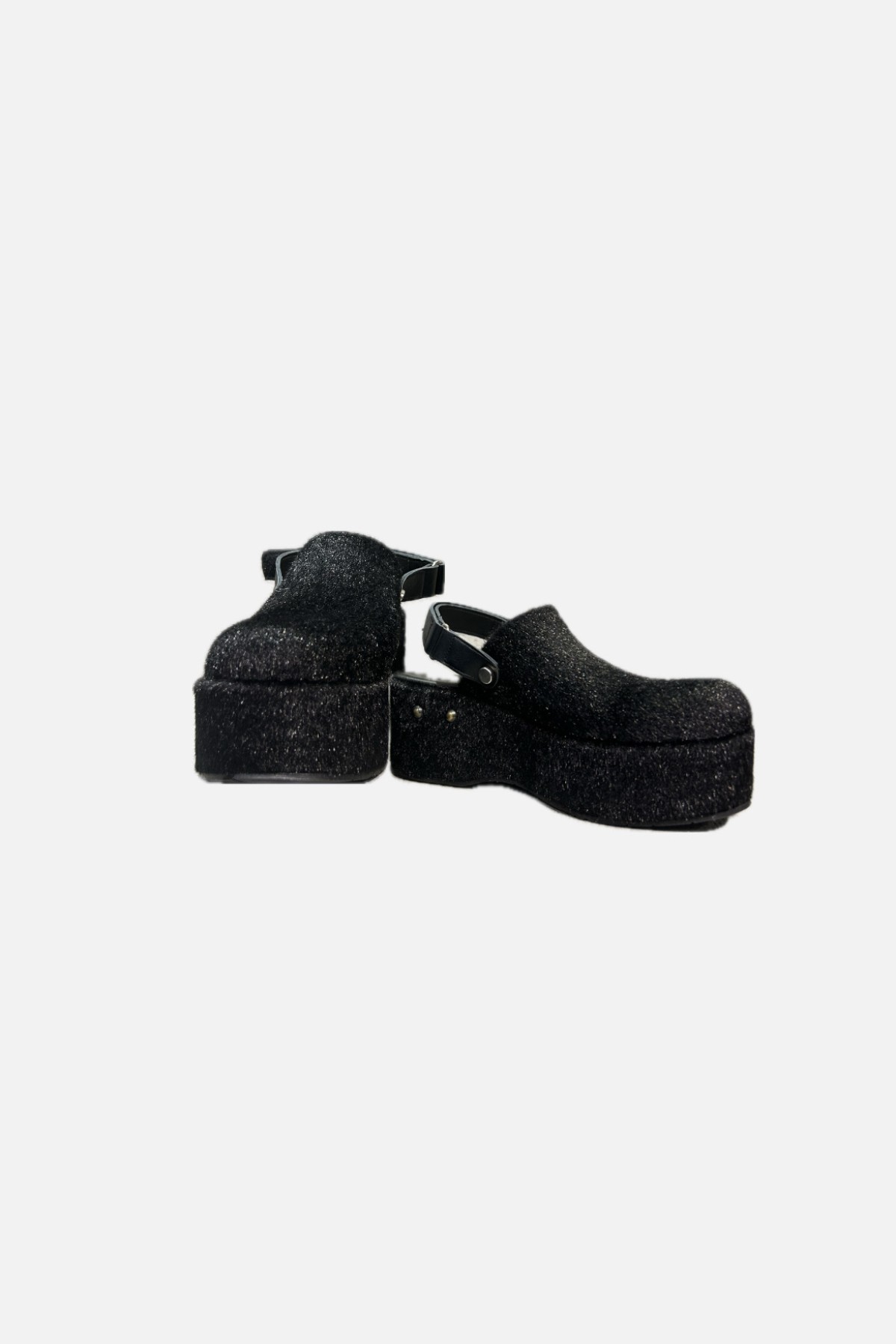 ANATOMIC PONYSKIN CLOGS - BLACK