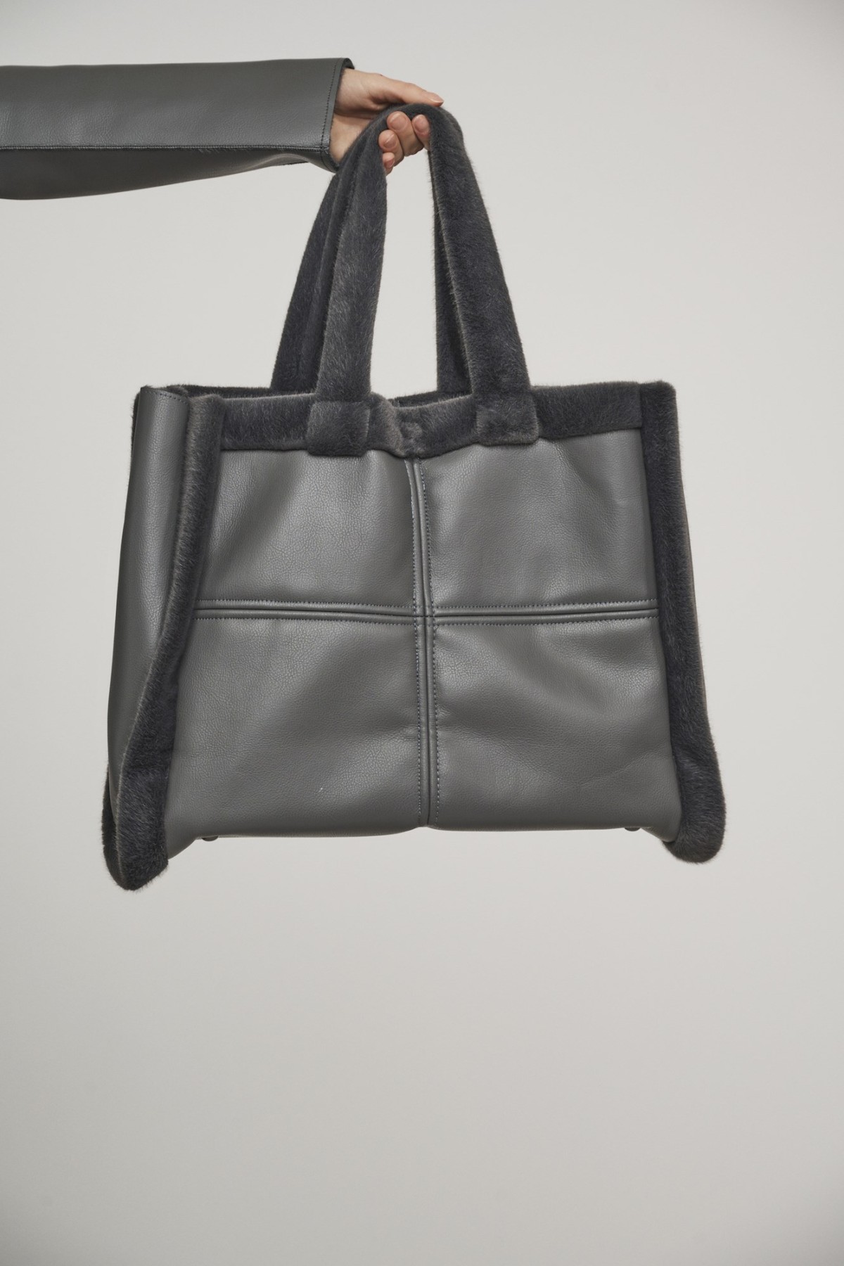 SHOPPER BAG ECO LEATHER - BLACK