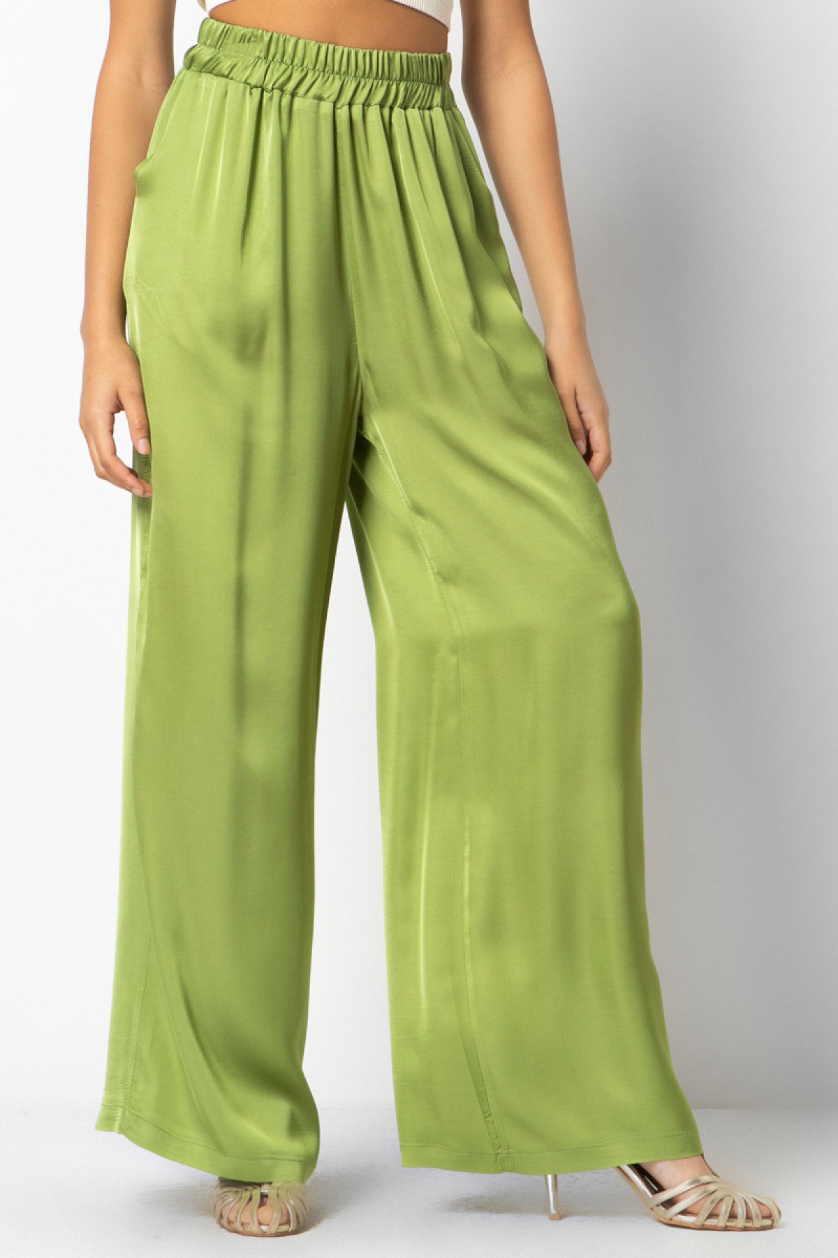 SILK TOUSH PANTS, THREE COLORS - CHAMPAGNE, BLACK & GREEN