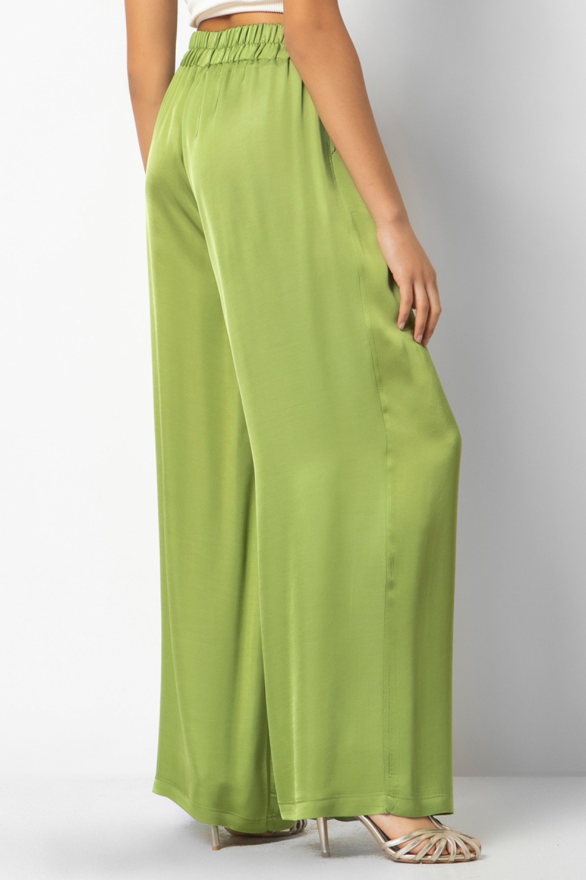 SILK TOUSH PANTS, THREE COLORS - CHAMPAGNE, BLACK & GREEN