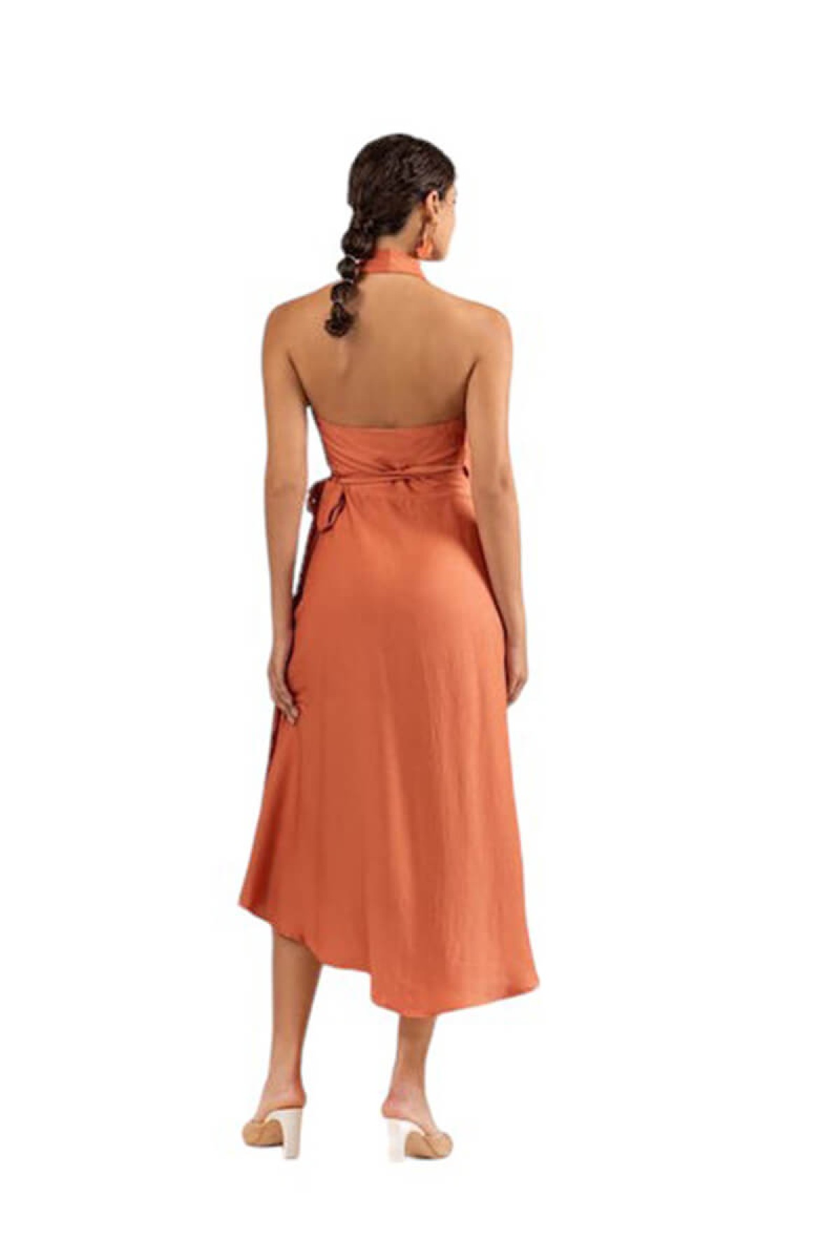 BACKLESS SATIN DRESS