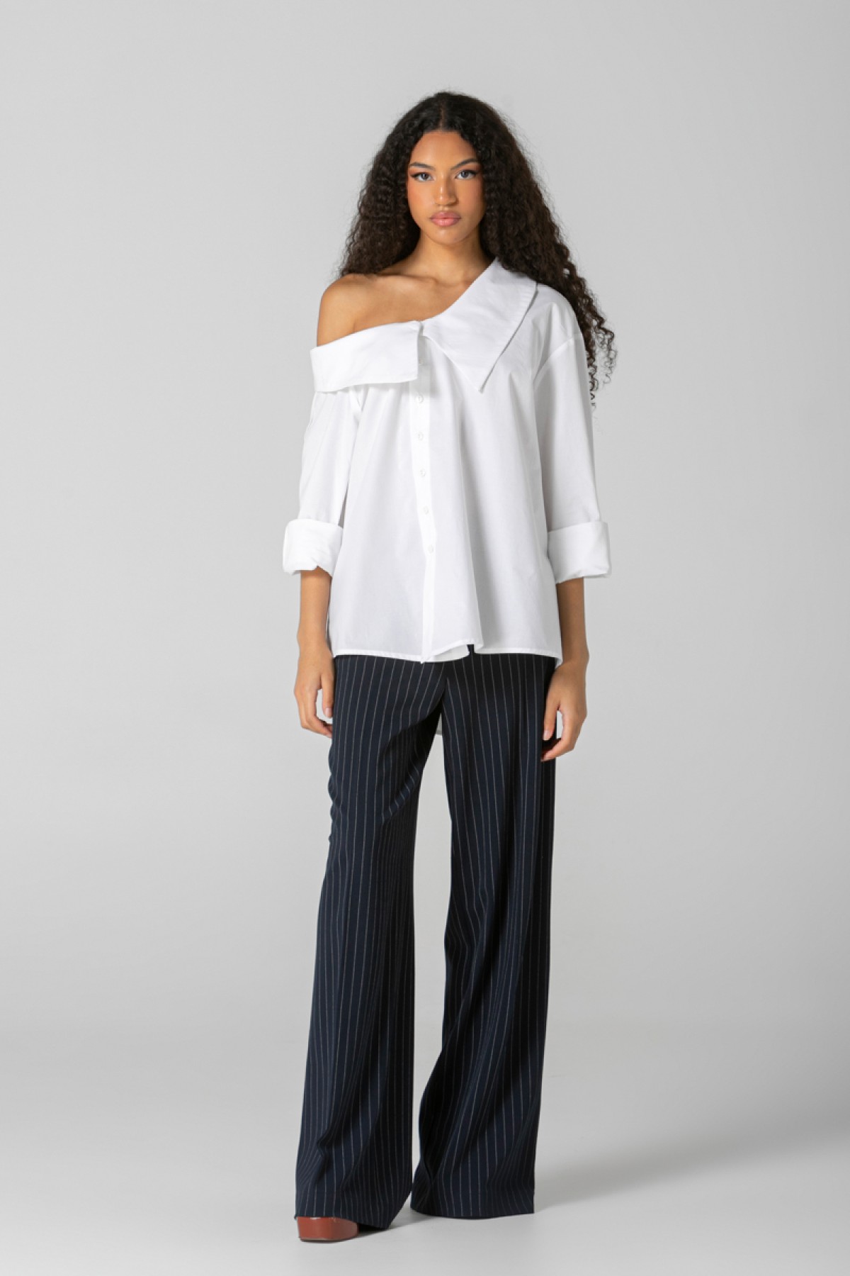 OFF SHOULDER SHIRT - IN THREE COLORS WHITE, BLACK, LIME