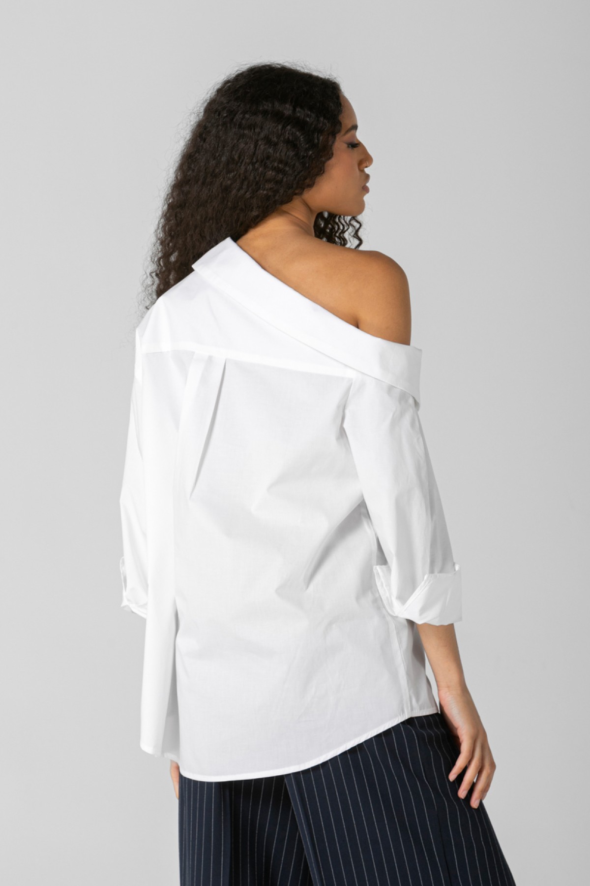 OFF SHOULDER SHIRT - IN THREE COLORS WHITE, BLACK, LIME