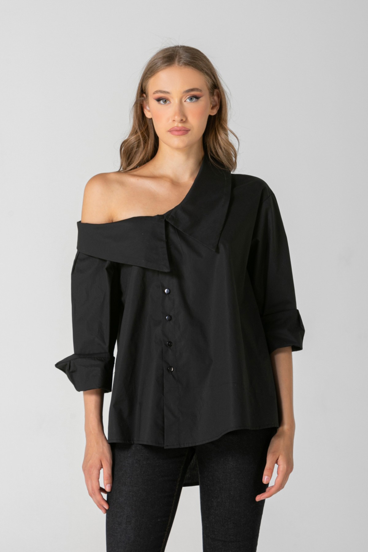 OFF SHOULDER SHIRT - IN THREE COLORS WHITE, BLACK, LIME