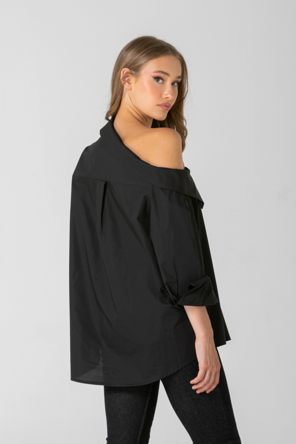 OFF SHOULDER SHIRT - IN THREE COLORS WHITE, BLACK, LIME