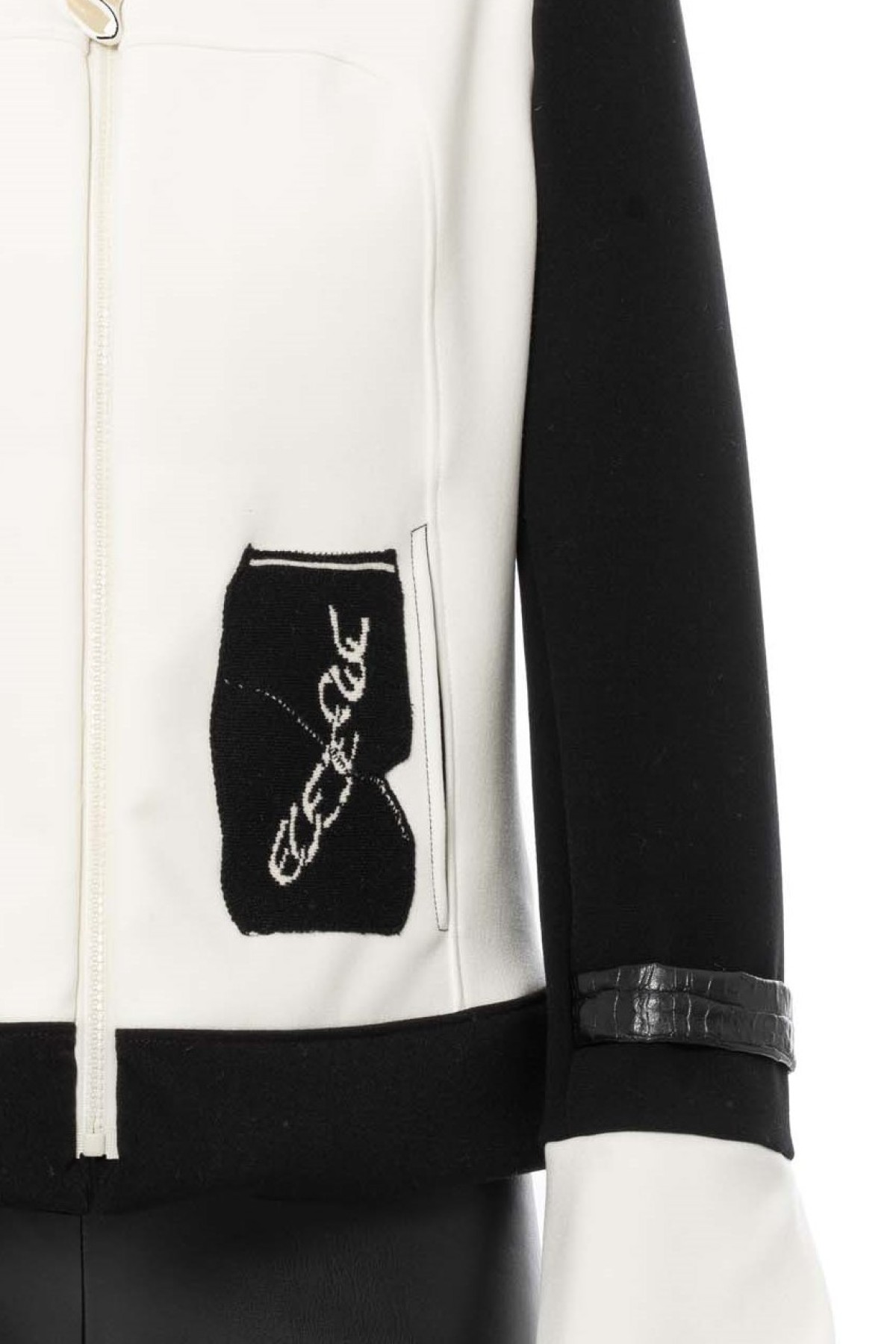 JACKET BLACK & WHITE - ZIPPER CLOSURE