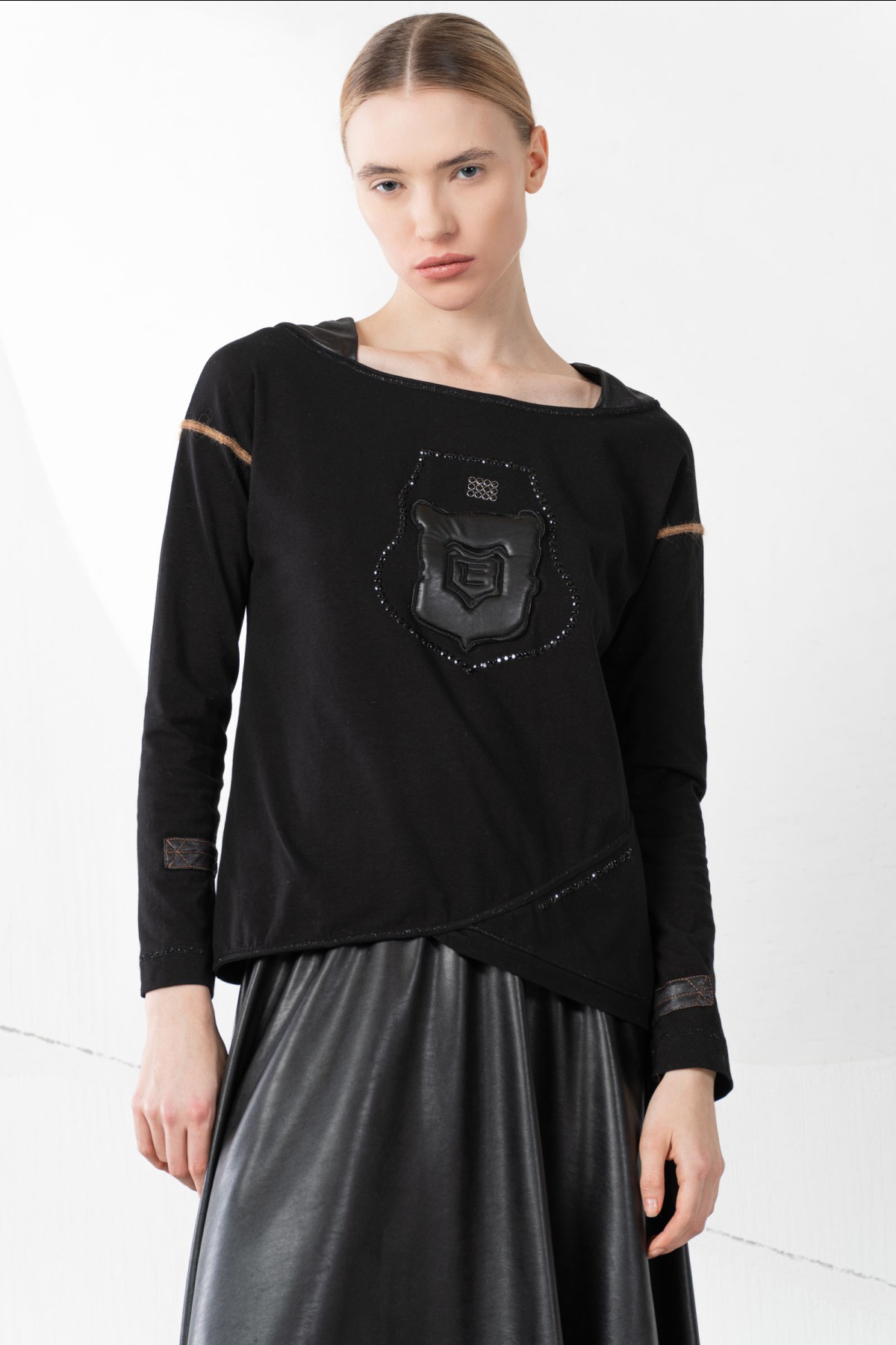 LONG SLEEVE  BLOUSE - BLACK