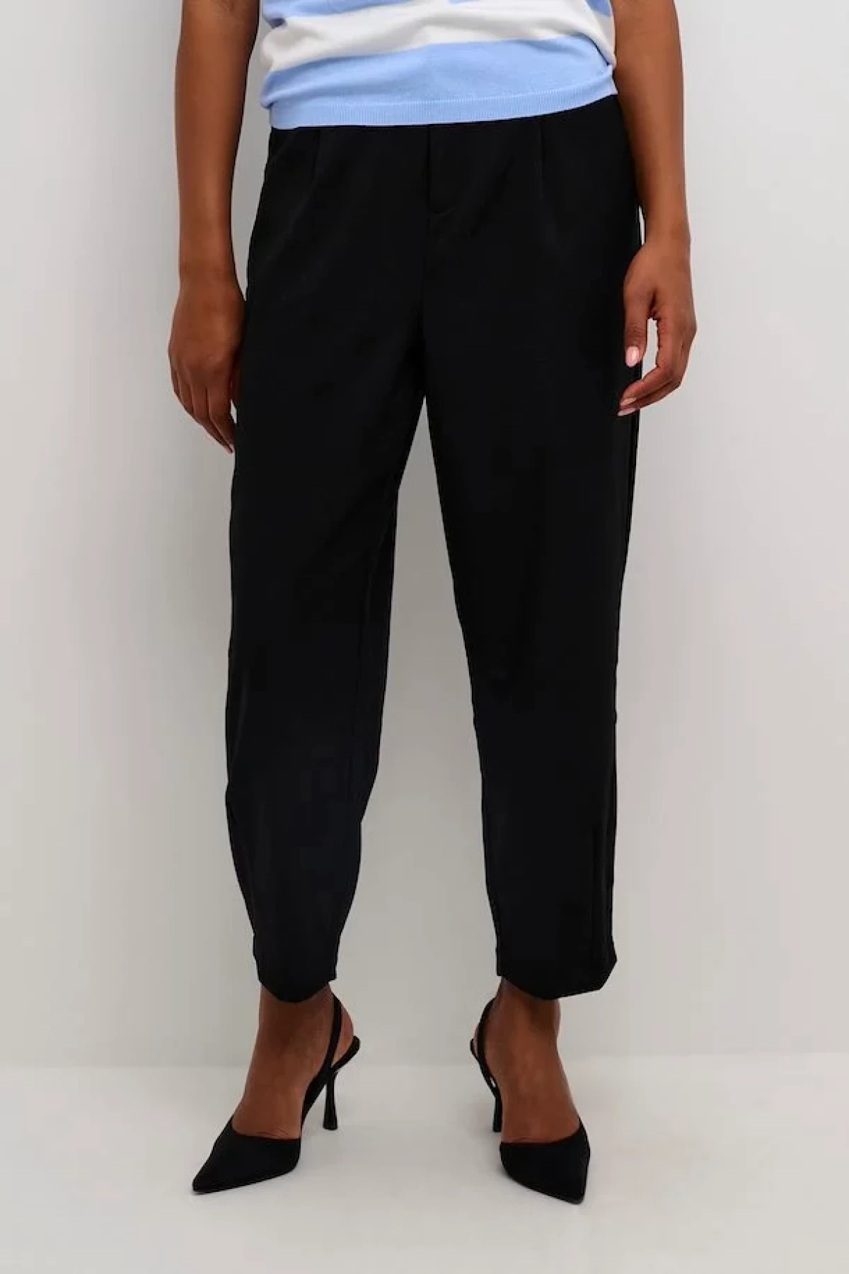 RELAXED FIT PANTS - TWO COLORS BLACK AND  BEIGE