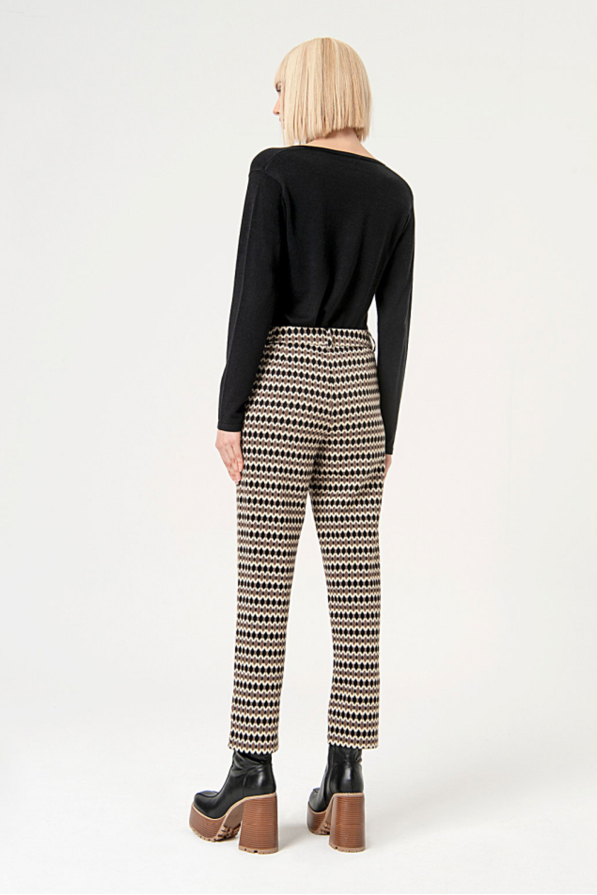 ELASTIC JACQUARD PANTS