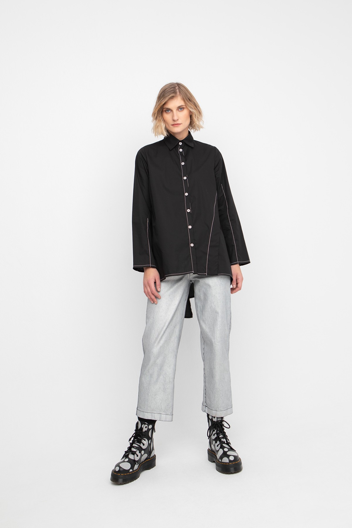 ASYMMETRIC  BLACK SHIRT