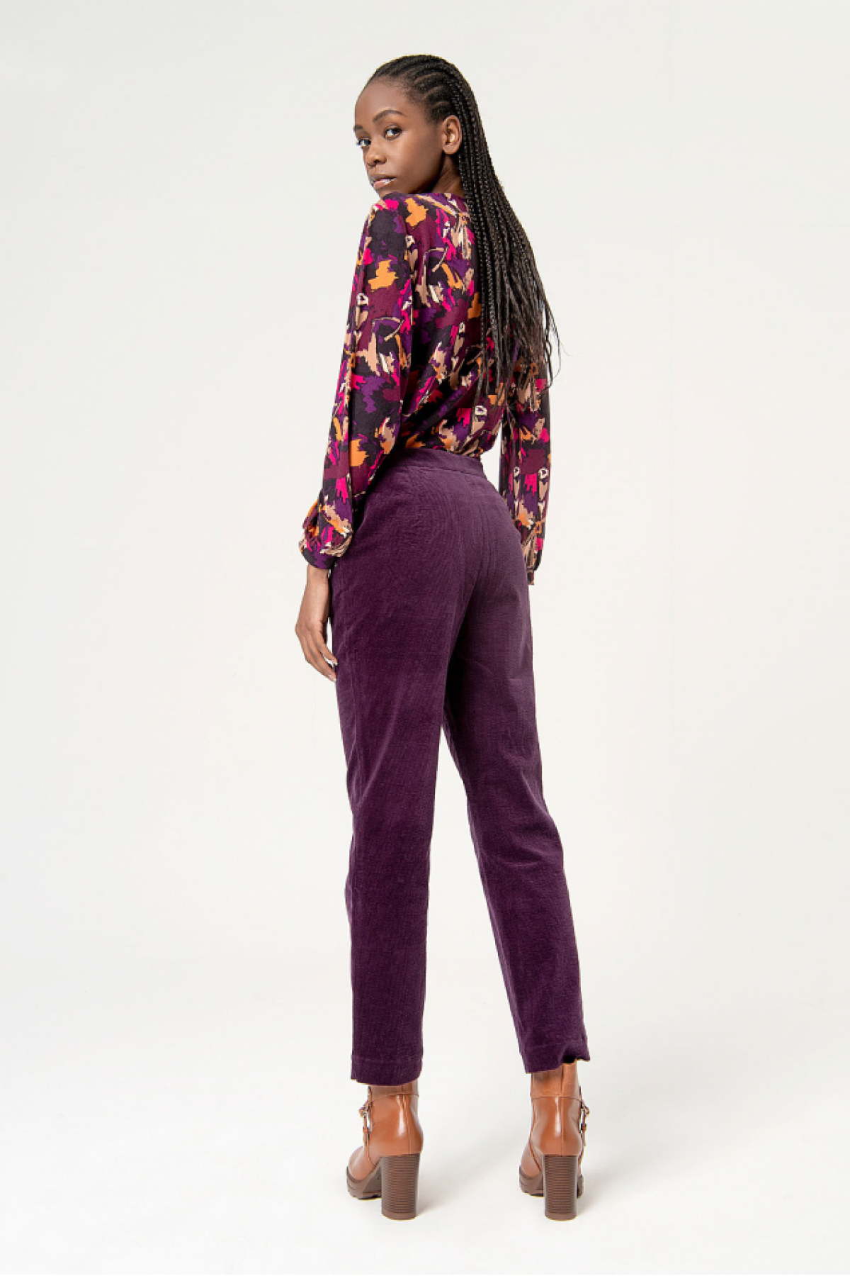 CORDUROY  PANTS STRAIGHT LEG - PURPLE