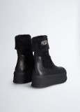 BLACK ANKLE BOOTS WITH WARM SOCK