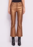 METALLIC ECO LEATHER STRAIGHT PANTS