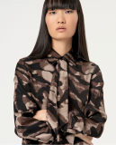 SATIN SHIRT WITH PRINTED BOW