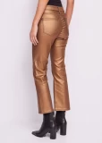 METALLIC ECO LEATHER STRAIGHT PANTS