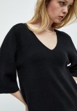 3/4 SLEEVE COSY SWEATER - TWO COLORS , BLACK AND WHITE