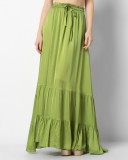 LONG BOHO SKIRT, SILK TOUSH, THREE COLORS - CHAMPAGNE, BLACK & GREEN