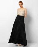 LONG BOHO SKIRT, SILK TOUSH, THREE COLORS - CHAMPAGNE, BLACK & GREEN