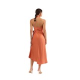 BACKLESS SATIN DRESS