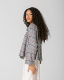 CROP TOP CHECK PRINT AND LOOSE DRAPE