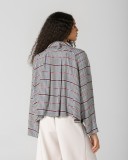 CROP TOP CHECK PRINT AND LOOSE DRAPE