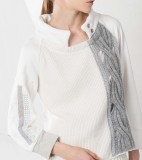 COSY SWEATER - ECRU WITH GRAY