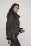 BIKER JACKET WITH ECO LEATHER, TWO COLORS BLACK AND BEIGE