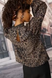 LEOPARD TOP WITH ROUND NECK AND WIDE SLEEVES