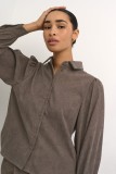 SHIRT - REGULAR FIT - DARK GREY AND ECRU