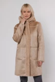 REVERSIBLE  FUR-COAT WITH HOOD THREE COLORS  BEIGE , WHITE AND GRAY