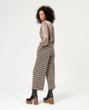 ELASTIC JACQUARD CROP PANTS