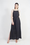 LONG DRESS WITH BELT - TWO COLORS FUCHSIA & BLACK