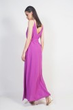 LONG DRESS WITH BELT - TWO COLORS FUCHSIA & BLACK