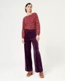 WIDE LEG CORDUROY PANTS - PURPLE