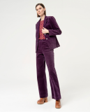 WIDE LEG CORDUROY PANTS - PURPLE