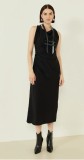 LONG PENCIL DRESS - BLACK