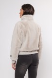 SHORT ECO FUR  JACKET - TWO COLORS - ECRU AND GREY