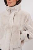 SHORT ECO FUR  JACKET - TWO COLORS - ECRU AND GREY