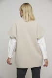 SHORT SLEEVE CAPE - TWO COLORS - ECRU AND DARK GREY