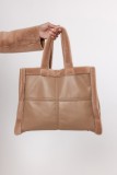 SHOPPER BAG ECO LEATHER - CAMEL