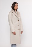 REVERSIBLE  COAT TWO COLORS - ECRU AND CAMEL