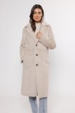 REVERSIBLE  COAT TWO COLORS - ECRU AND CAMEL