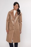 REVERSIBLE  COAT TWO COLORS - ECRU AND CAMEL